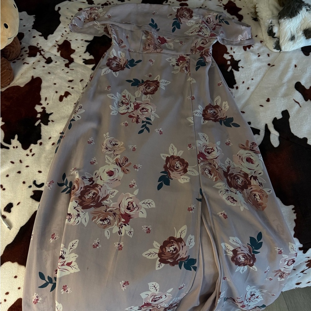 Charlotte Russe Mauve Floral Maxi Dress